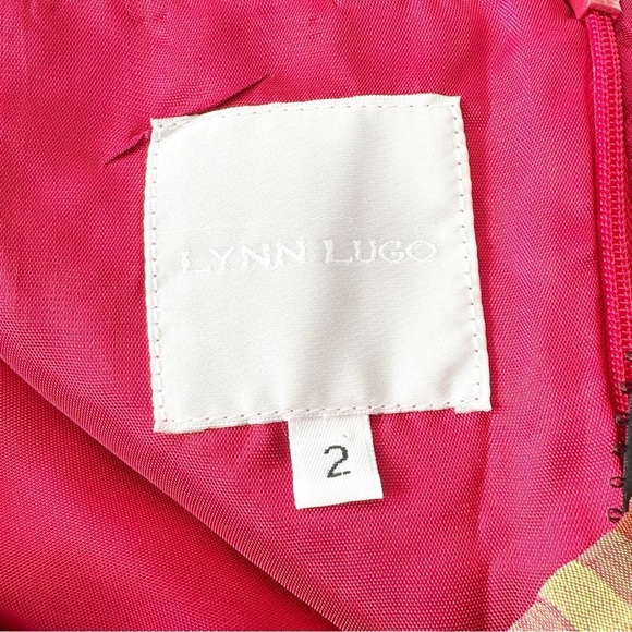 Lynn Lugo Silk Dress Striped Strapless Multicolor Party Wedding Women's Size 2 - Picture 5 of 11